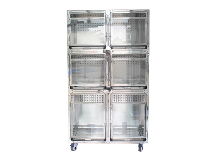 PJZS-02 6 Doors Stainless Steel Cages Veterinary Display Cage
