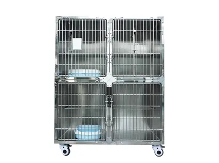 PJML-02 4 Doors Stainless Steel Veterinary Recovery Cat Cage